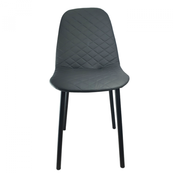 Chair "Jimmy" quilted steel n. black